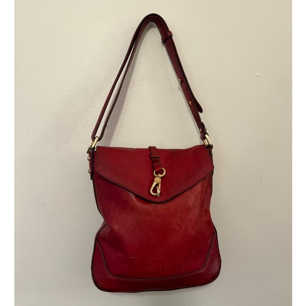Marc by Marc Jacobs Voyage Red Leather Shoulder Bag Crossbody Gold Hardware